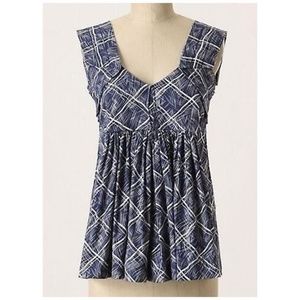 299 Anthropologie GIRLS FROM SAVOY Blue San Vitale Tank Top